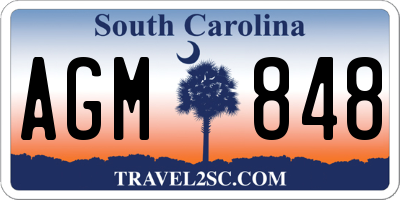 SC license plate AGM848