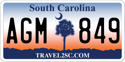 SC license plate AGM849