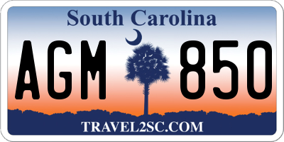 SC license plate AGM850