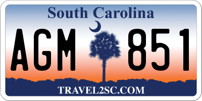 SC license plate AGM851