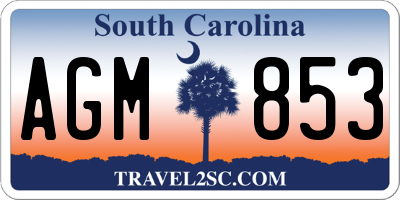 SC license plate AGM853