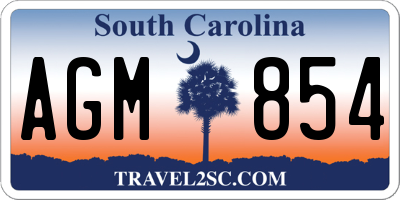 SC license plate AGM854