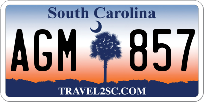 SC license plate AGM857