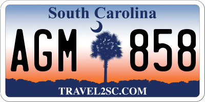 SC license plate AGM858