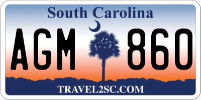 SC license plate AGM860