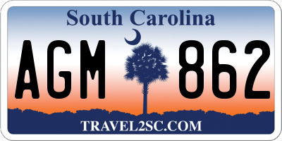 SC license plate AGM862