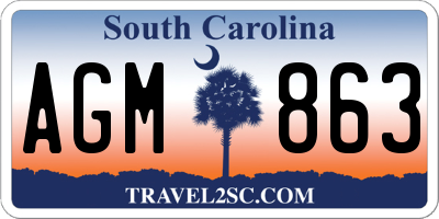 SC license plate AGM863