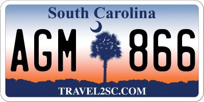 SC license plate AGM866