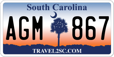 SC license plate AGM867