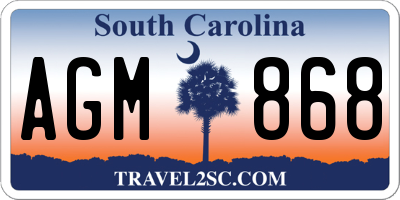SC license plate AGM868