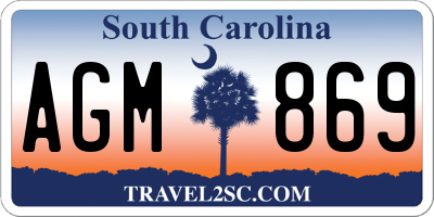 SC license plate AGM869