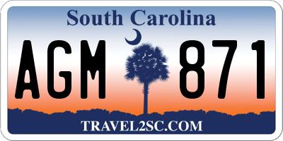 SC license plate AGM871