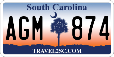 SC license plate AGM874