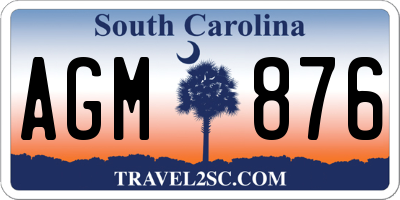 SC license plate AGM876