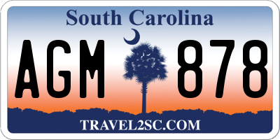 SC license plate AGM878