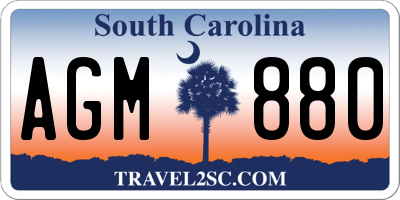 SC license plate AGM880