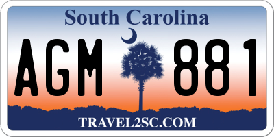 SC license plate AGM881