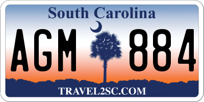 SC license plate AGM884