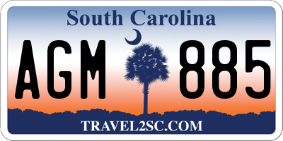 SC license plate AGM885
