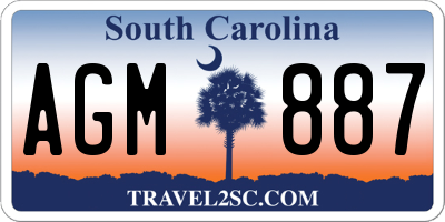 SC license plate AGM887