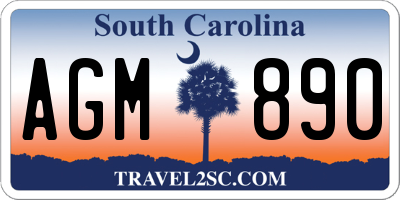 SC license plate AGM890