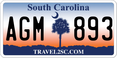 SC license plate AGM893