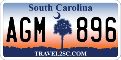 SC license plate AGM896