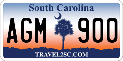 SC license plate AGM900