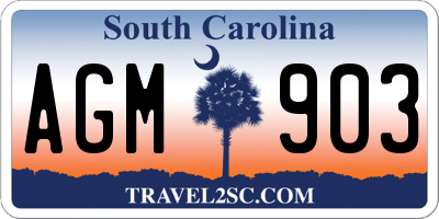 SC license plate AGM903