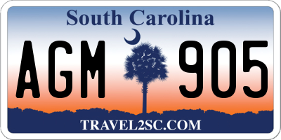 SC license plate AGM905