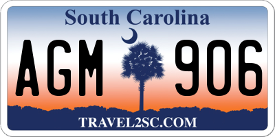 SC license plate AGM906