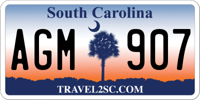 SC license plate AGM907