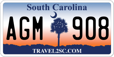 SC license plate AGM908
