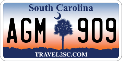 SC license plate AGM909