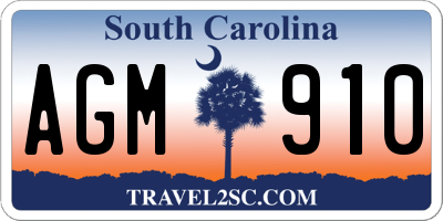 SC license plate AGM910