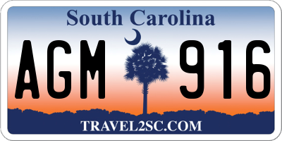 SC license plate AGM916