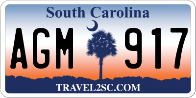 SC license plate AGM917