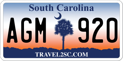 SC license plate AGM920