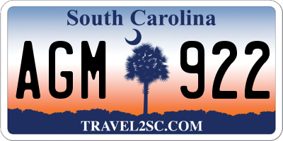 SC license plate AGM922