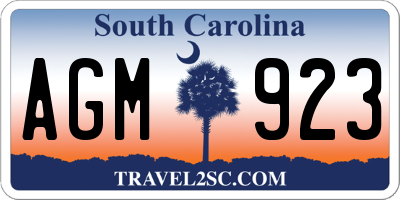 SC license plate AGM923