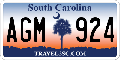 SC license plate AGM924