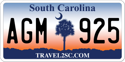 SC license plate AGM925