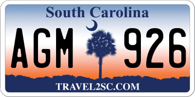 SC license plate AGM926