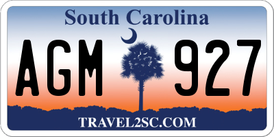 SC license plate AGM927