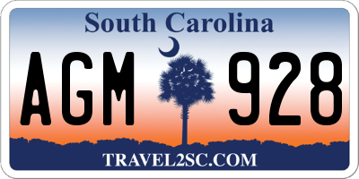SC license plate AGM928