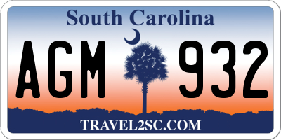 SC license plate AGM932