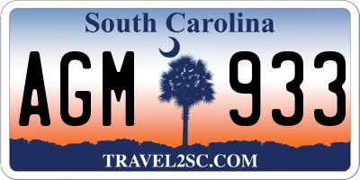 SC license plate AGM933