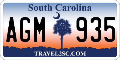 SC license plate AGM935