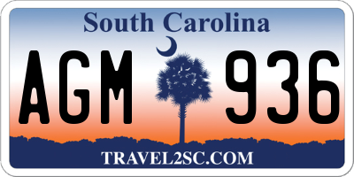 SC license plate AGM936