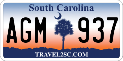 SC license plate AGM937